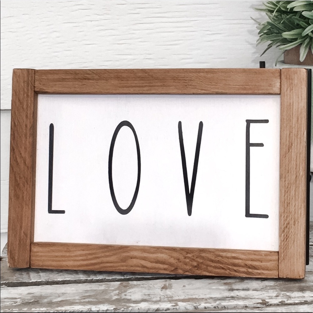 Framed “LOVE” Handcrafted Painted Sign - Picture 3 of 4